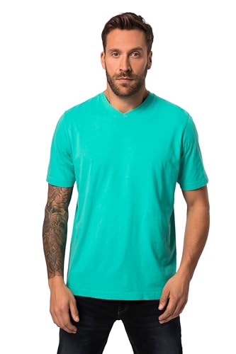 JP 1880 Herren große Größen Übergrößen Menswear L-8XL T-Shirt, Basic, V-Ausschnitt, bis 8XL helles karibikgrün 3XL 702415452-3XL von JP 1880