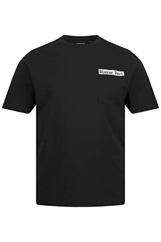 JP 1880 Herren große Größen Übergrößen Menswear L-8XL T-Shirt, Halbarm, 3D-Print, Rundhals schwarz 3XL 814632100-3XL von JP 1880