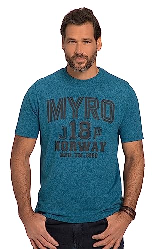 JP 1880 Herren große Größen Übergrößen Menswear L-8XL T-Shirt, Halbarm, MYRO Print, Melange-Jersey tiefseeblau 7XL 818594760-7XL von JP 1880