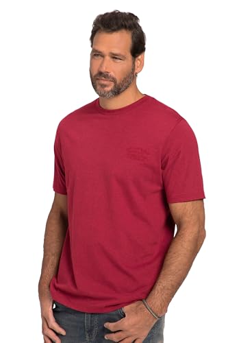 JP 1880 Herren, Halbarm, Melange-Jersey T-Shirts, dunkel kirschrot, XXXXXL von JP 1880