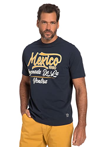 JP 1880 Herren große Größen Übergrößen Menswear L-8XL T-Shirt, Halbarm, Mexico Print, Rundhals Navy blau 4XL 818391130-4XL von JP 1880