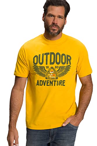 JP 1880 Herren große Größen Übergrößen Menswear L-8XL T-Shirt, Halbarm, Outdoor Print goldgelb 3XL 808934459-3XL von JP 1880