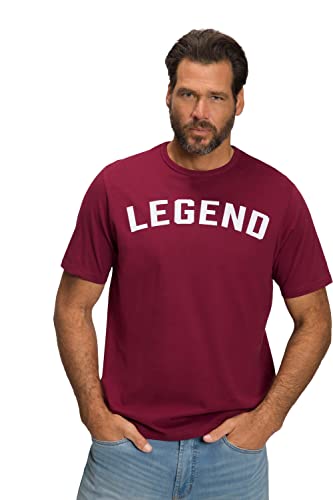 JP 1880 Herren große Größen Übergrößen Menswear L-8XL T-Shirt, Halbarm, Statement weinrot 3XL 806169344-3XL von JP 1880