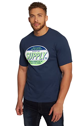 JP 1880 Herren T-shirt mit Druck T Shirt, Mattes Nachtblau, 6XL EU von JP 1880