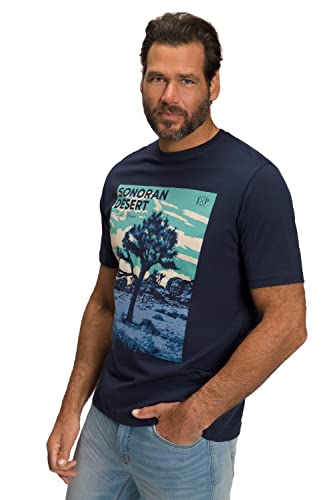 JP 1880 Herren, Halbarm, Tree Print T-Shirt, Navy Blau, XL von JP 1880