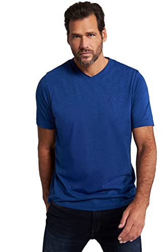 JP 1880 Herren große Größen Übergrößen Menswear L-8XL T-Shirt, V-Ausschnitt, Halbarm clematisblau 4XL 799884765-4XL von JP 1880