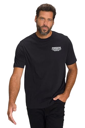 JP 1880 Herren Workwear mit Rückenprint T-Shirt, schwarz, 6XL von JP 1880