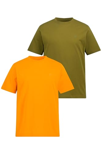 JP 1880 Herren große Größen Übergrößen Menswear L-8XL T-Shirts, Basic, 2er-Pack, Rundhals, bis 8XL Flaschen grün 4XL 702637642-4XL von JP 1880