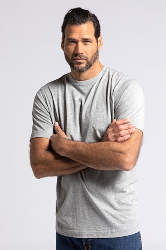 JP 1880 Herren große Größen Übergrößen Menswear L-8XL JP1880 T-Shirts, Basic, 2er-Pack, Rundhals, bis 8XL grau Melange 7XL 702637123-7XL von JP 1880