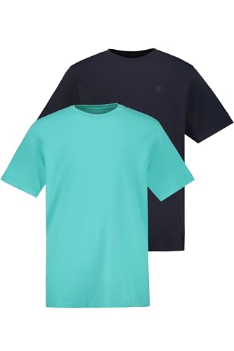 JP 1880 Herren große Größen Übergrößen Menswear L-8XL JP1880 T-Shirts, Basic, 2er-Pack, Rundhals, bis 8XL pastellmint 7XL 702637430-7XL von JP 1880