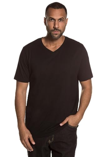 JP 1880 Herren große Größen Übergrößen Menswear L-8XL JP1880 T-Shirts, Basic, 2er-Pack, V-Ausschnitt, Halbarm, bis 8 XL schwarz 8XL 711318130-8XL von JP 1880