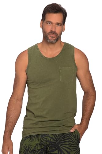 JP 1880 Herren Tanktop, Acid Washed, Rundhals, großer Print T-Shirts, See Grün, 3XL Grande Taille von JP 1880