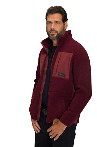 JP 1880 Herren große Größen Übergrößen Menswear L-8XL Teddyjacke, Outdoor, Nylon-Einsätze, Stehkragen, elastische Abschlüsse weinrot 5XL 808990340-5XL von JP 1880