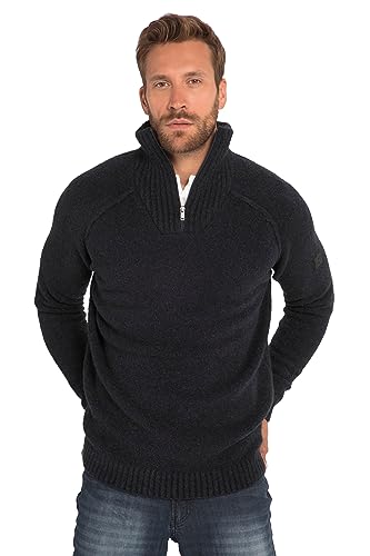 JP 1880 Herren große Größen Übergrößen Menswear L-8XL Troyer, Strick, Troyerkragen, Zipper, FLEXNAMIC® Navy blau 4XL 820676130-4XL von JP 1880