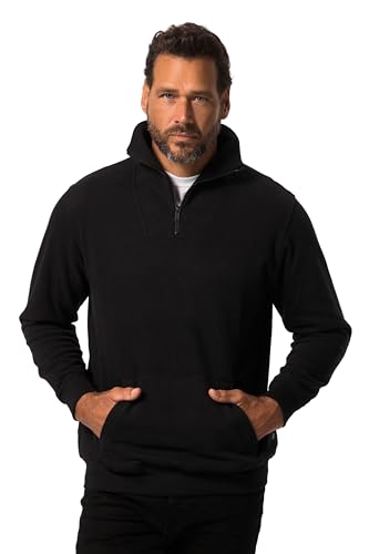 JP 1880 Herren große Größen Übergrößen Menswear L-8XL Troyer, Sweat, Stehkragen mit Zipper, Kängurutasche, bis 8 XL schwarz 3XL 821065130-3XL von JP 1880