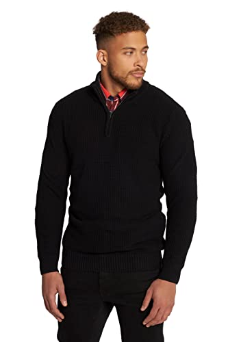 JP 1880 Herren große Größen Übergrößen Menswear L-8XL Troyer, Vintage Look, Stehkragen-Einsatz, Zipper schwarz 4XL 812806130-4XL von JP 1880