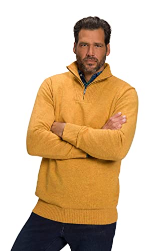 JP 1880 Herren große Größen Übergrößen Menswear L-8XL Stricktroyer, Pullover, Stehkragen mit Zipper, Multigarn Bernstein 5XL 808462634-5XL von JP 1880