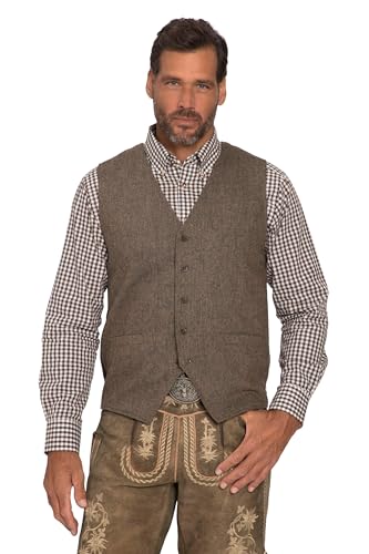 JP 1880 Herren große Größen Übergrößen Menswear L-8XL Tweed-Weste, Tracht, Wollmix, Salt&Pepper Muster, Strick-Rücken braungrau 6XL 818705343-6XL von JP 1880