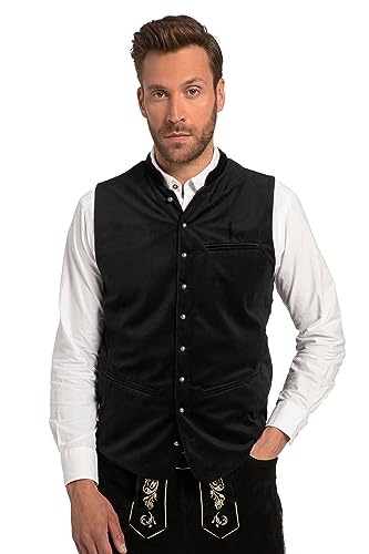 JP 1880 Herren große Größen Übergrößen Menswear L-8XL Weste, Tracht, Samt, Stehkragen, Strickrücken, bis Gr. 70 schwarz 66 820536130-66 von JP 1880