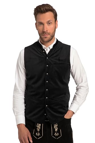 JP 1880 Herren große Größen Übergrößen Menswear L-8XL Weste, Tracht, Samt, Stehkragen, Strickrücken, bis Gr. 70 schwarz 66 820536130-66 von JP 1880