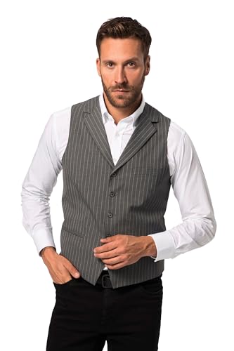 JP 1880 Herren große Größen Übergrößen Menswear L-8XL Weste FLEXNAMIC®, Nadelstreifen, Revers, 2 Taschen, bis Gr. 72 graphitgrau 68 826007100-68 von JP 1880