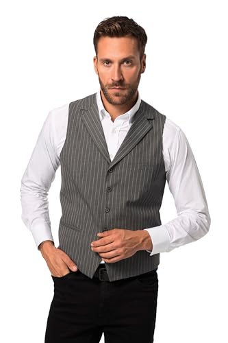 JP 1880 Herren große Größen Übergrößen Menswear L-8XL Weste FLEXNAMIC®, Nadelstreifen, Revers, 2 Taschen, bis Gr. 72 graphitgrau 70 826007100-70 von JP 1880