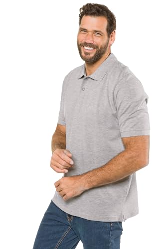 JP 1880 Herren Poloshirt, Piqué Polohemd, Grau Melange, 6XL EU von JP 1880