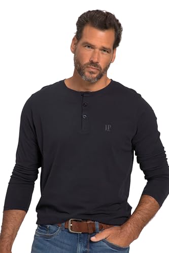 JP 1880 Herren große Größen Übergrößen Menswear L-8XL Henley, Basic, Shirt, Langarm, Knopfleiste, bis 8XL dunkel Marine 7XL 702555730-7XL von JP 1880