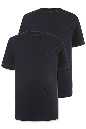 JP 1880 Herren große Größen Übergrößen Menswear L-8XL T-Shirts, Basic, 2er-Pack, Rundhals, bis 8XL dunkel Marine XXL 702637750-XXL von JP 1880