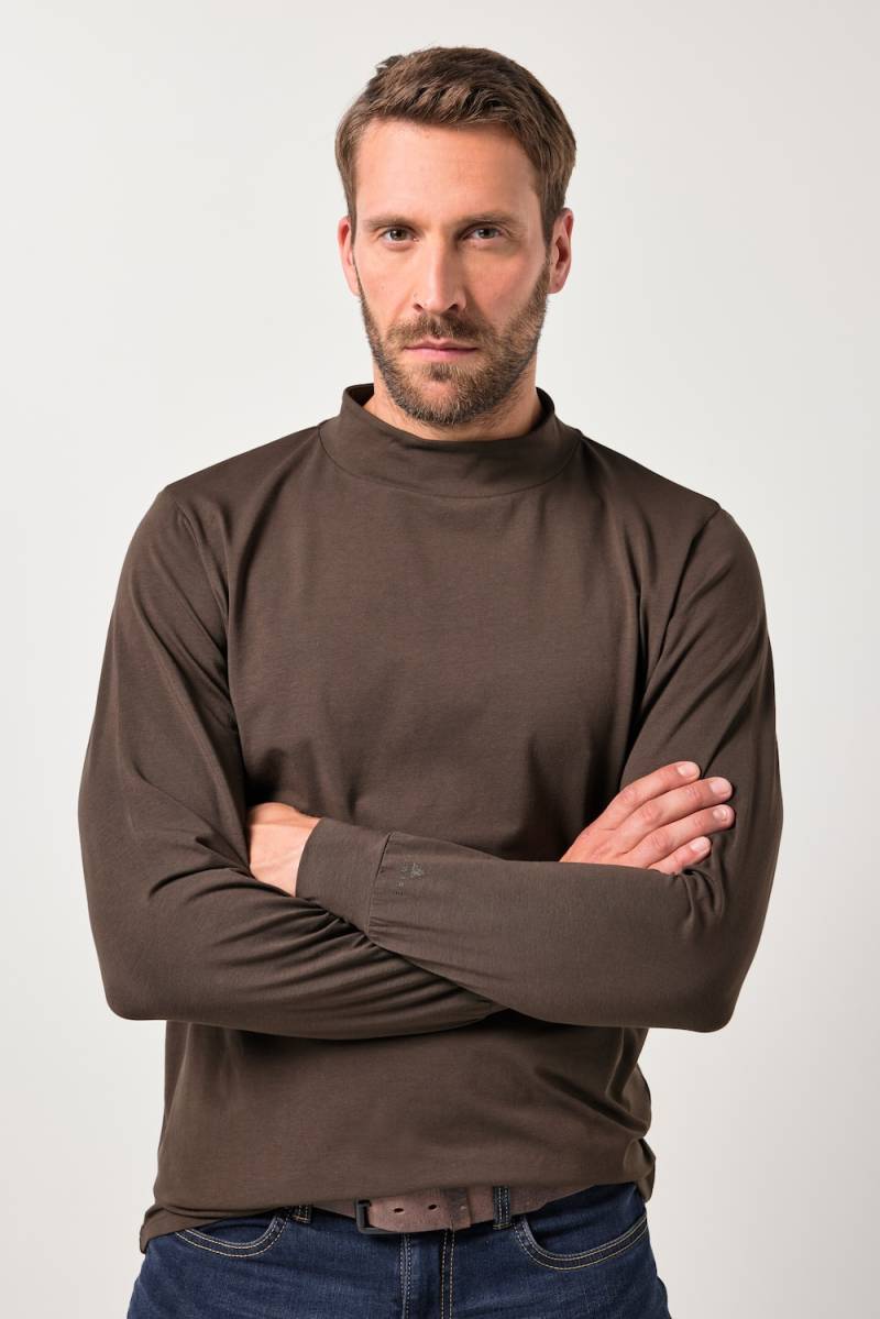 Große Größen JP AWARE Basic-Langarmshirt, Herren, braun, Größe: L, JP-Aware von JP-Aware