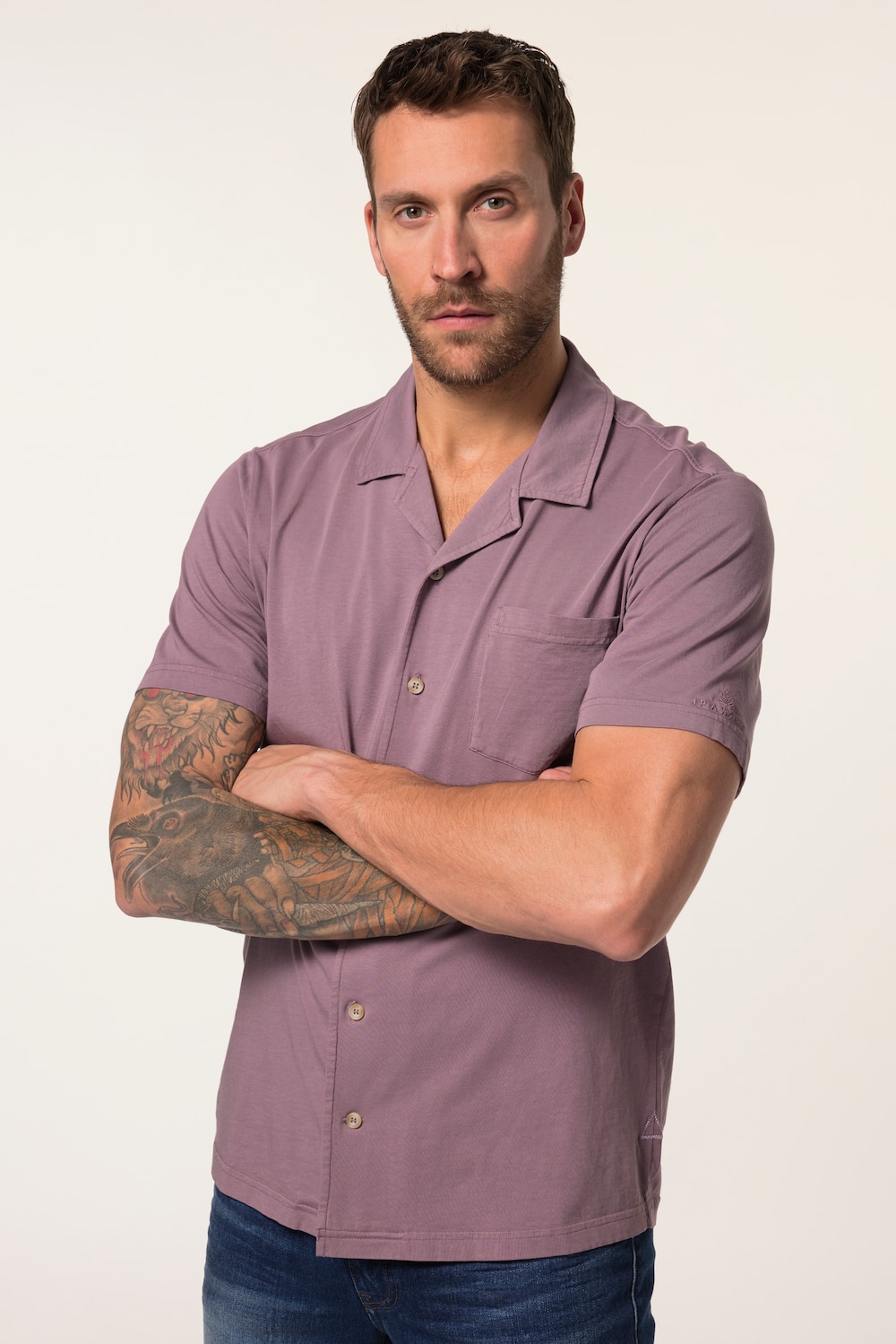 Große Größen JP AWARE Jersey-Hemd, Herren, grau, Größe: 4XL, Baumwolle, JP-Aware von JP-Aware