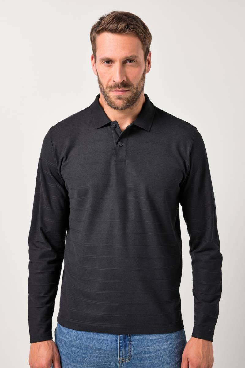 Große Größen JP AWARE Langarm-Poloshirt, Herren, schwarz, Größe: 3XL, Polyester, JP-Aware von JP-Aware