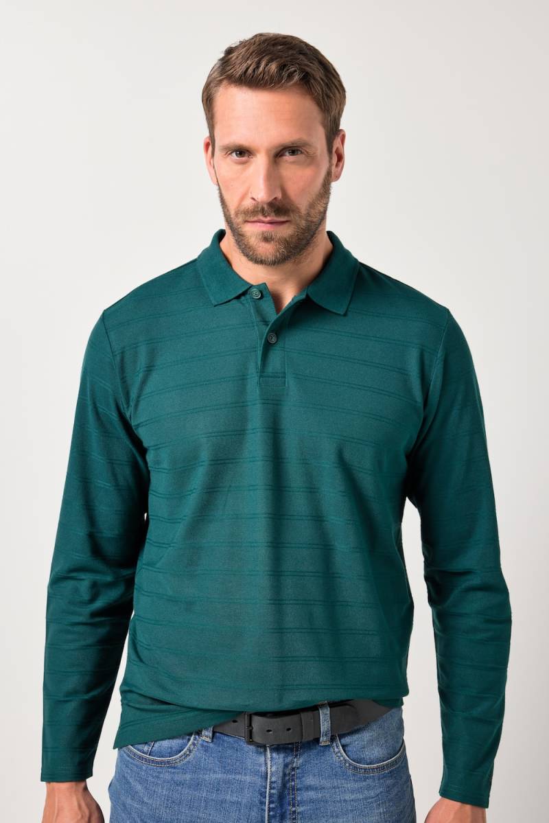 Große Größen JP AWARE Langarm-Poloshirt, Herren, türkis, Größe: XL, Polyester, JP-Aware von JP-Aware