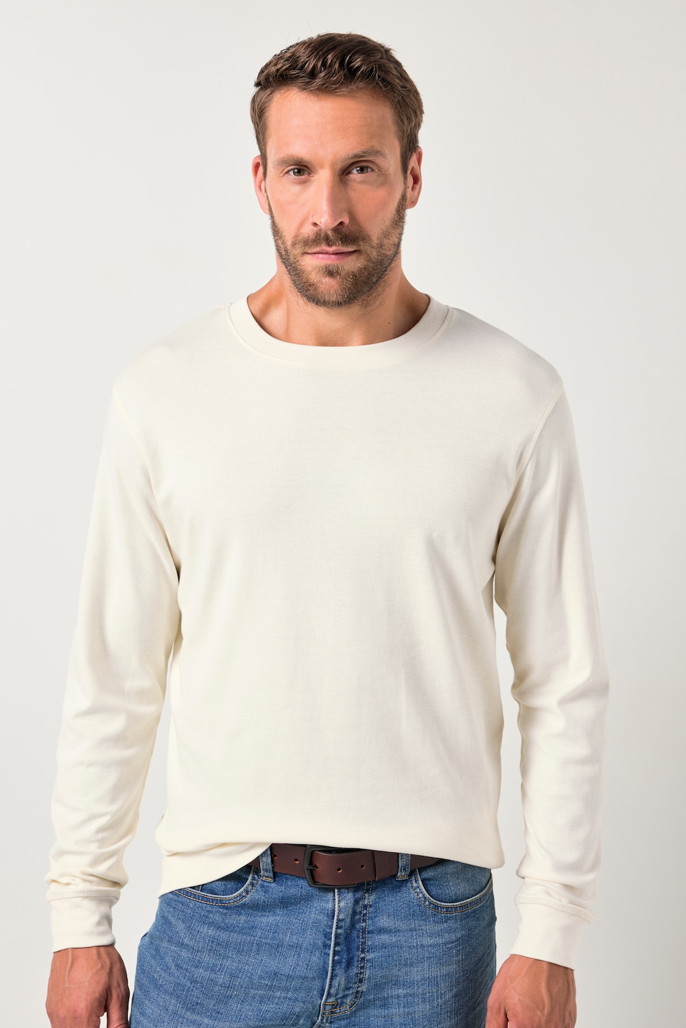 Große Größen JP AWARE Langarmshirt, Herren, beige, Größe: XXL, JP-Aware von JP-Aware
