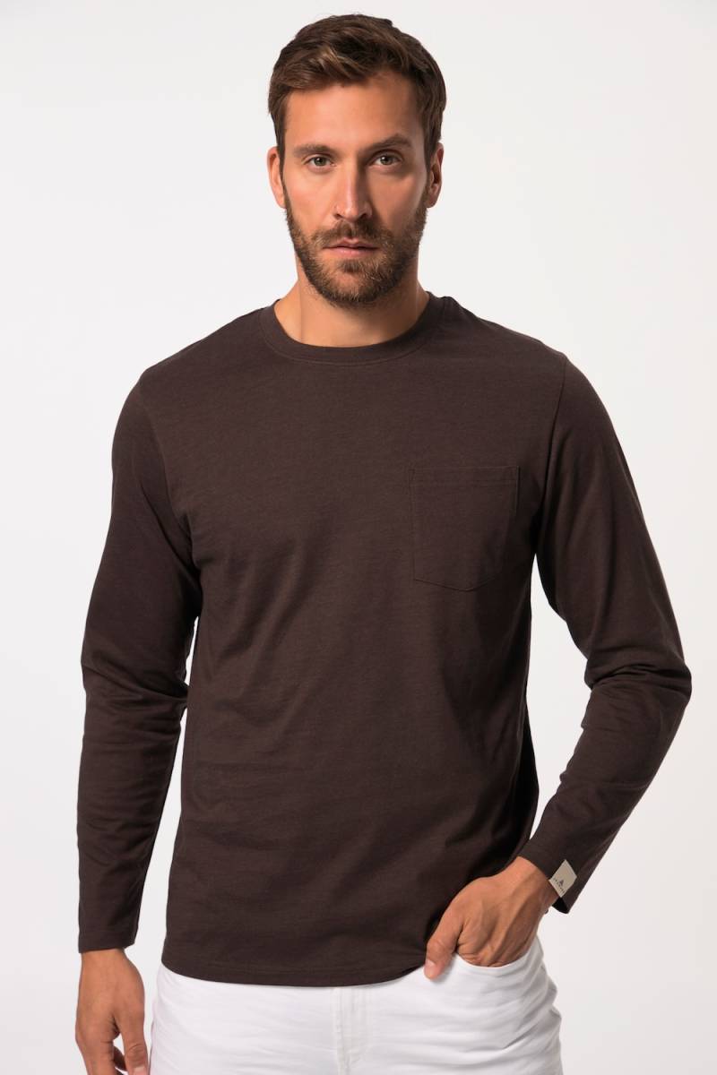 Große Größen JP AWARE Langarmshirt, Herren, braun, Größe: XXL, Baumwolle/Polyester, JP-Aware von JP-Aware
