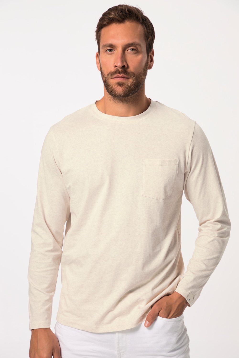 Große Größen JP AWARE Langarmshirt, Herren, gelb, Größe: 3XL, Baumwolle, JP-Aware von JP-Aware