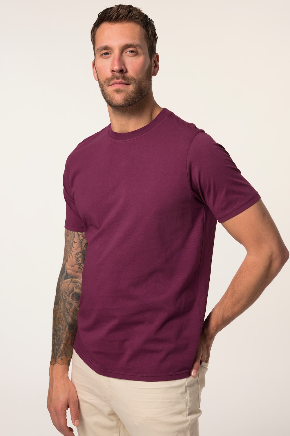 Große Größen JP AWARE T-Shirt, Herren, lila, Größe: XXL, Baumwolle, JP-Aware von JP-Aware