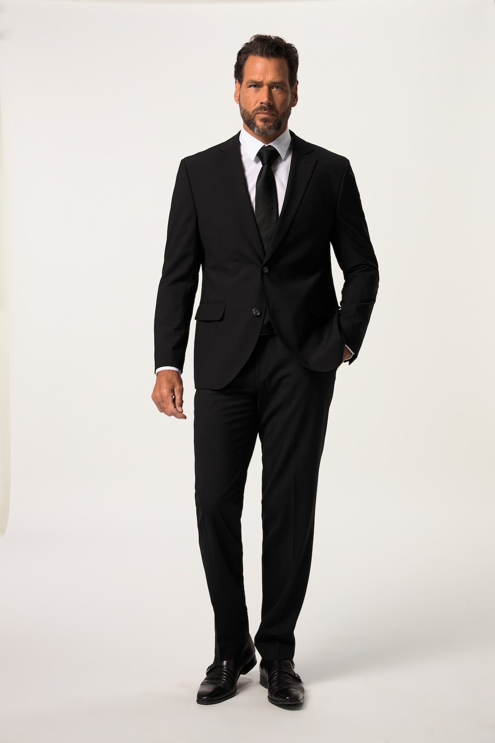Große Größen Anzug ZEUS, Herren, schwarz, Größe: 35, Polyester/Viskose, JP1880 von JP1880