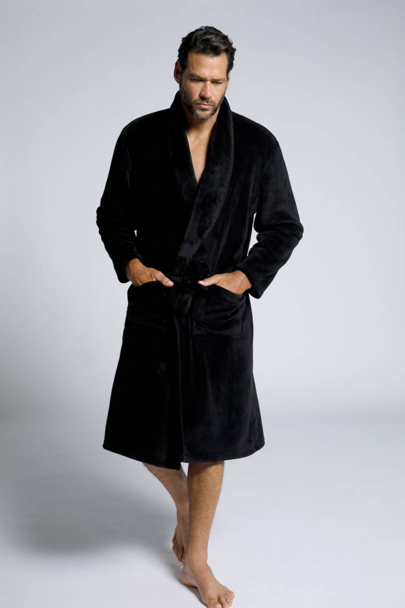 Große Größen JP1880 Bademantel, Herren, schwarz, Größe: 6XL, Polyester, JP1880 von JP1880