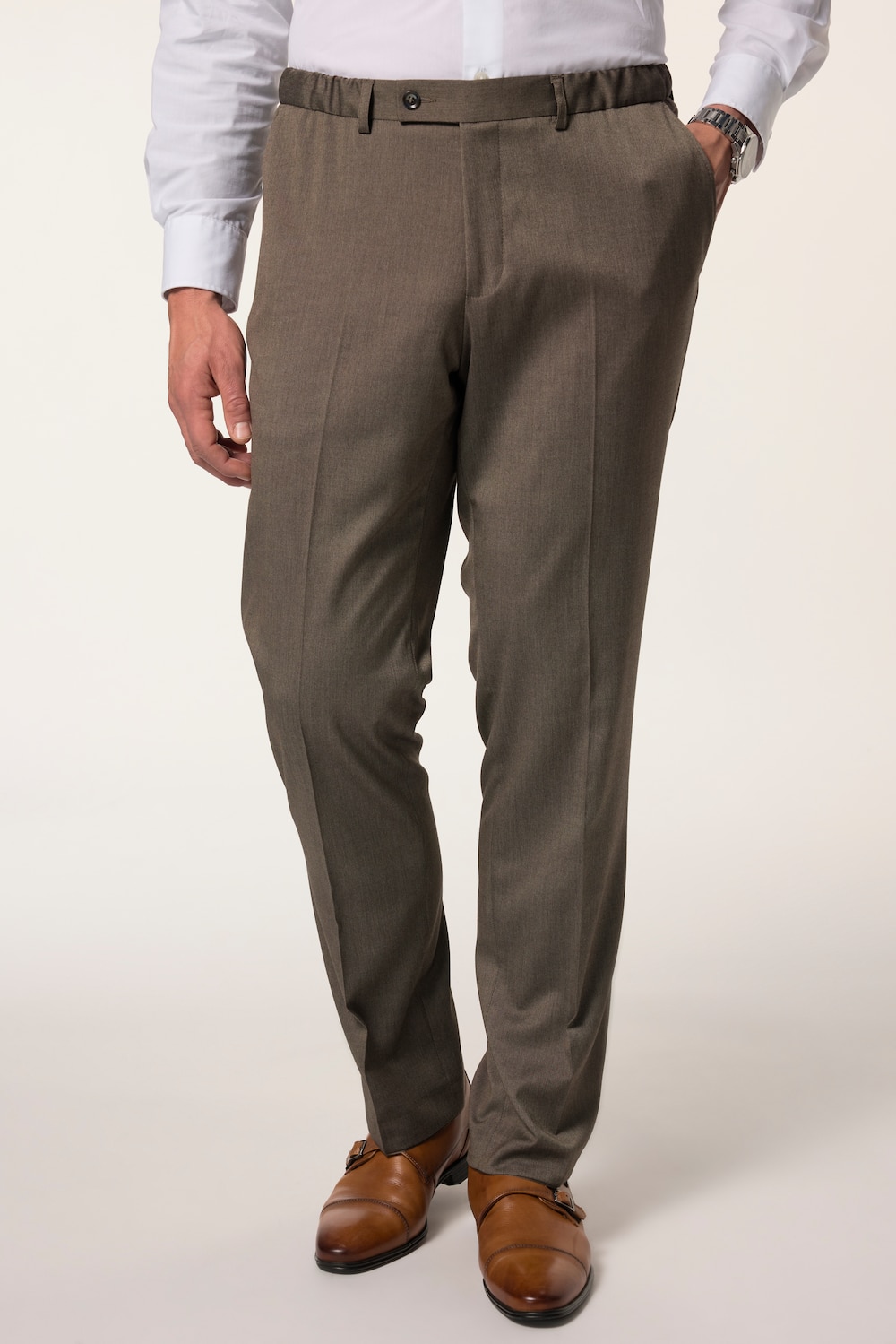 Große Größen Businesshose Amalfi FLEXNAMIC®, Herren, braun, Größe: 60, Polyester/Viskose, JP1880 von JP1880