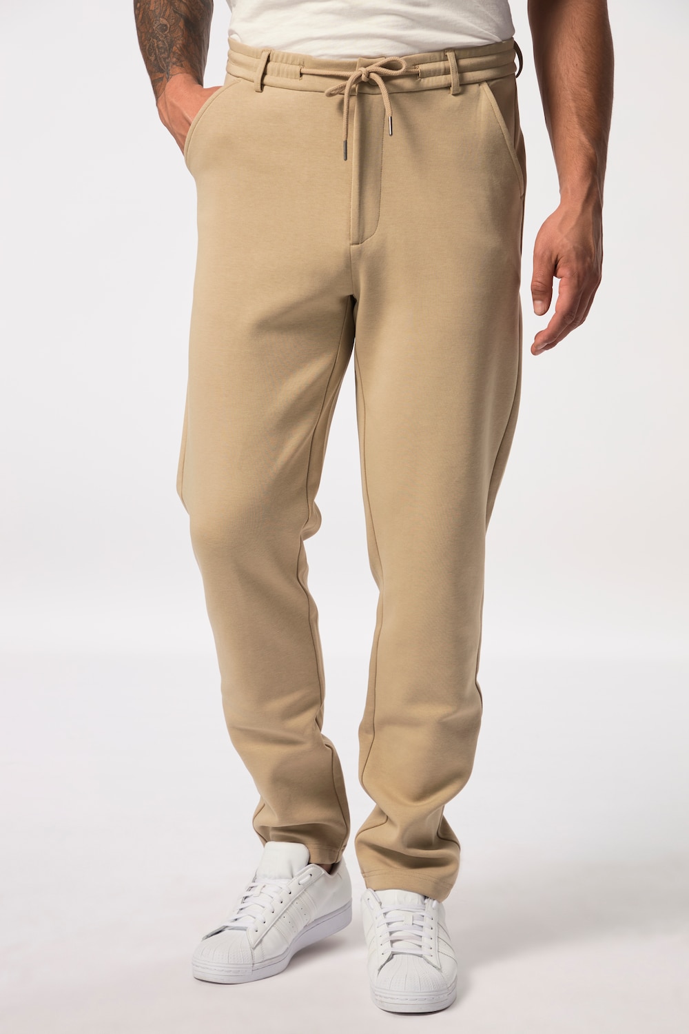 Große Größen Jersey-Hose, Herren, beige, Größe: 4XL, Baumwolle/Polyester, JP1880 von JP1880