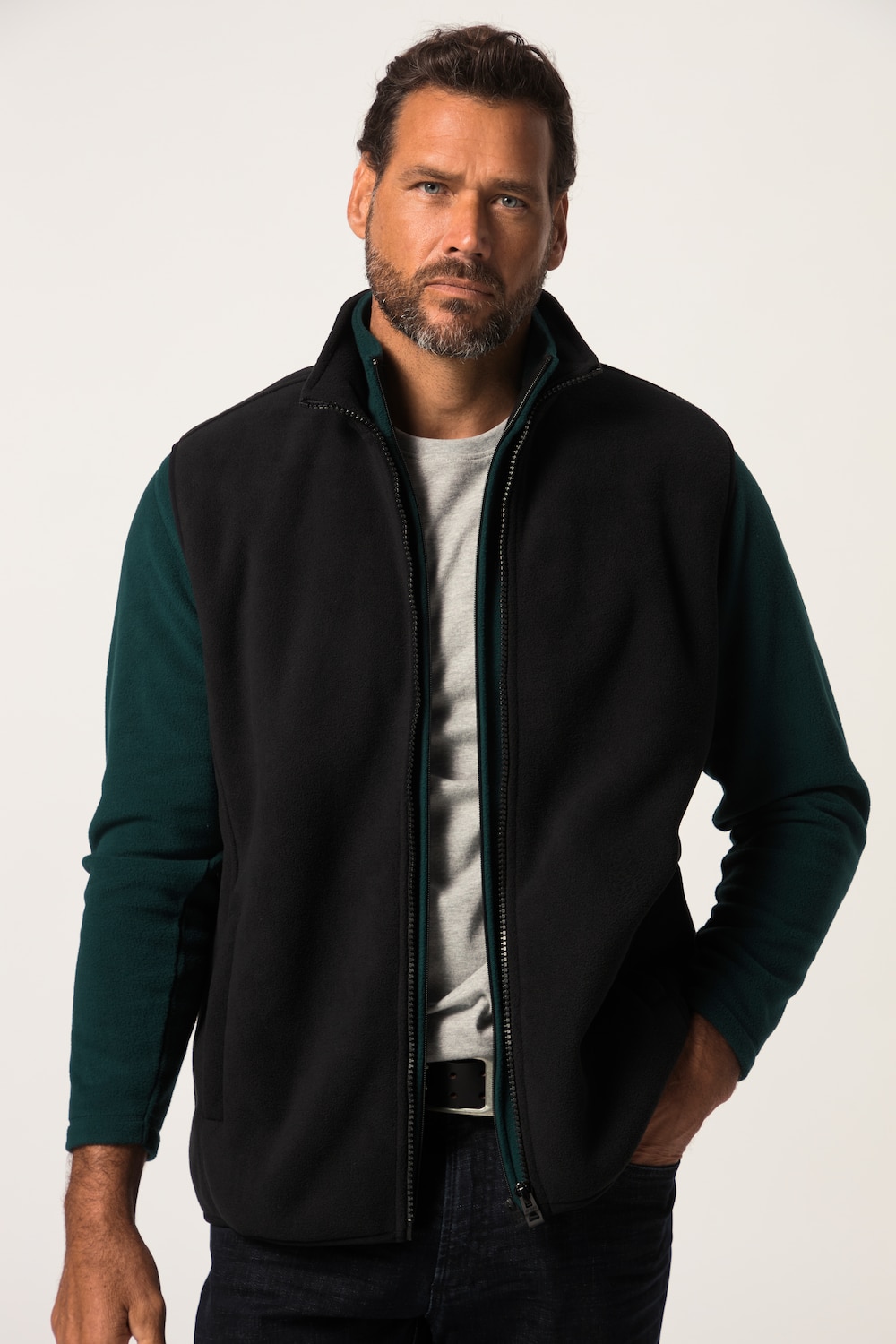 Große Größen Fleece-Weste, Herren, schwarz, Größe: XL, Baumwolle/Polyester, JP1880 Große Größen Fleece-Weste, Herren, schwarz, Größe: XL, Baumwolle/Polyester, JP1880 von JP1880