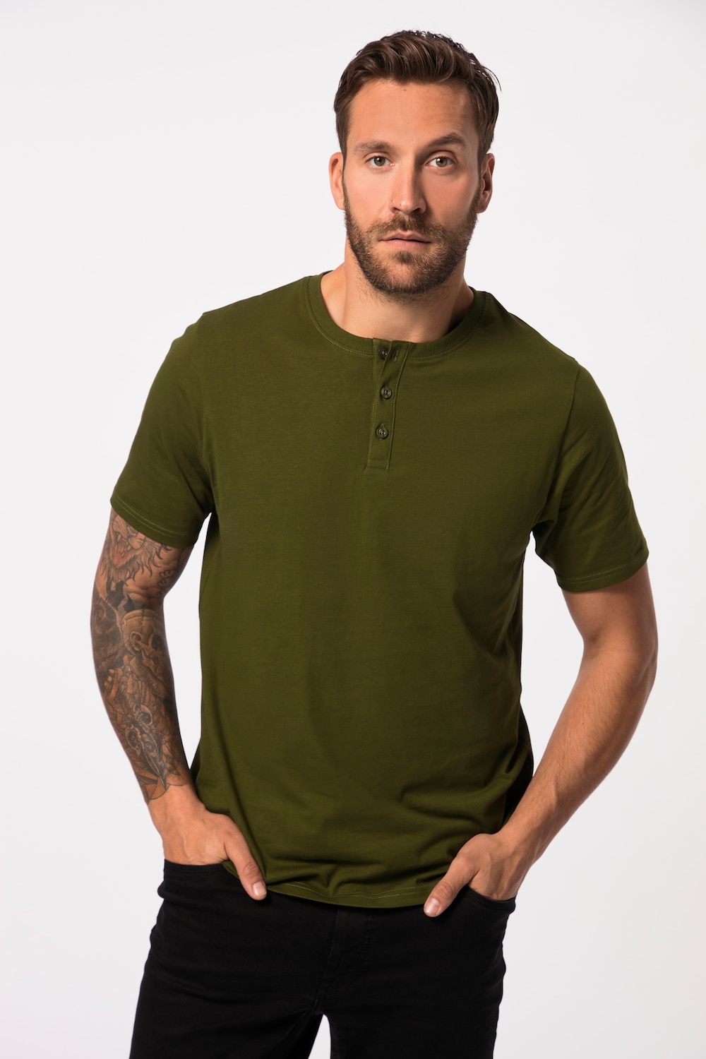 Große Größen JP1880 Henley, Herren, braun, Größe: 5XL, Baumwolle/Polyester/Viskose, JP1880 Große Größen JP1880 Henley, Herren, braun, Größe: 5XL, Baumwolle/Polyester/Viskose, JP1880 von JP1880
