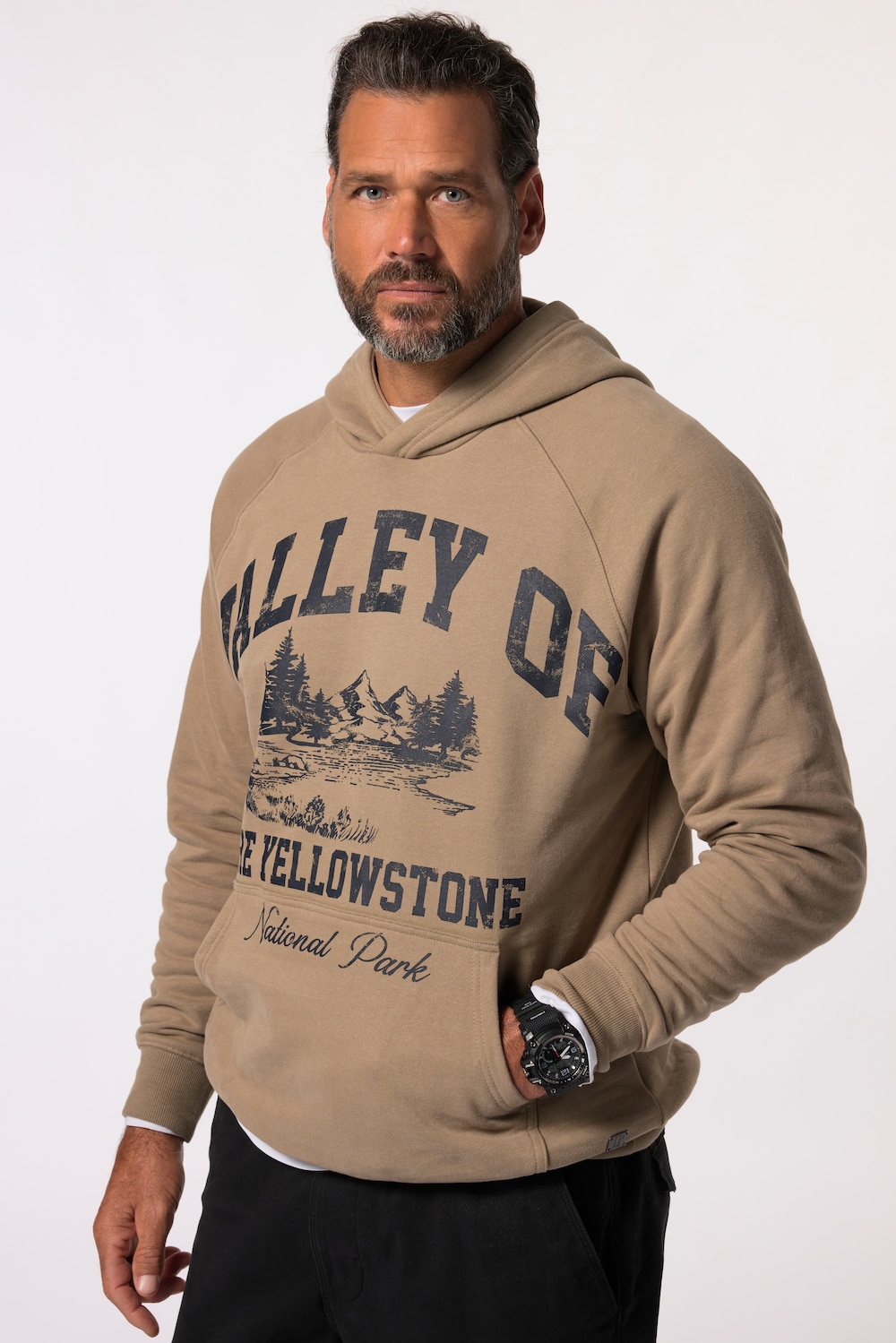 Große Größen Hoodie, Herren, braun, Größe: L, Baumwolle, JP1880 Große Größen Hoodie, Herren, braun, Größe: L, Baumwolle, JP1880 von JP1880