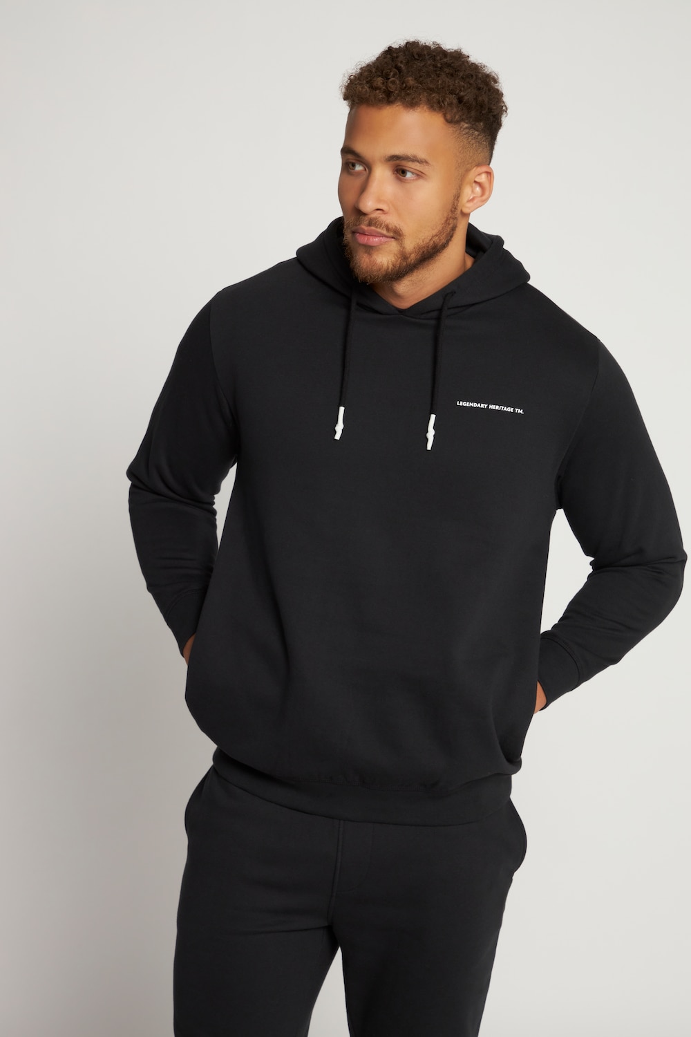 Große Größen Hoodie, Herren, schwarz, Größe: XXL, Baumwolle/Polyester, JP1880 von JP1880