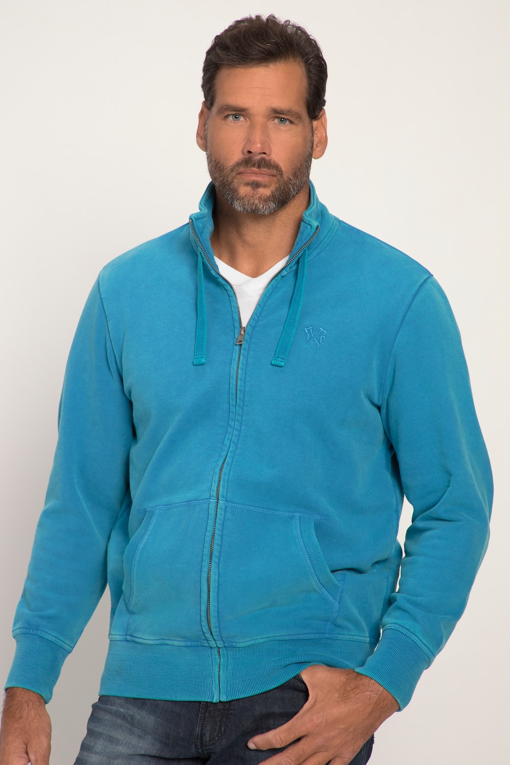 Große Größen Sweatjacke, Herren, blau, Größe: 6XL, Baumwolle, JP1880 von JP1880