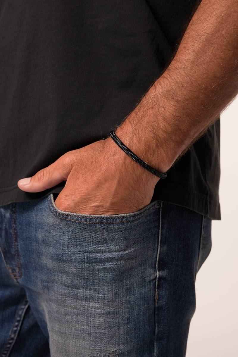 Große Größen JP1880 Armband, Herren, schwarz, Größe: One Size, Leder, JP1880 von JP1880