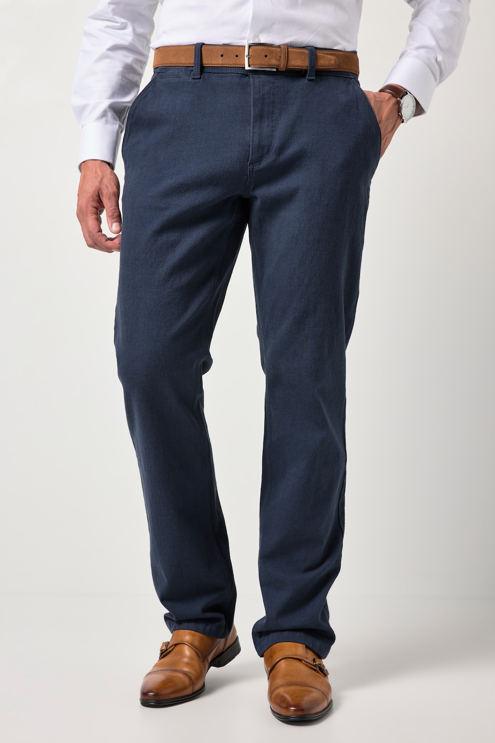 Große Größen JP1880 Chino Hose FLEXNAMIC®, Herren, blau, Größe: 56, Baumwolle, JP1880 von JP1880