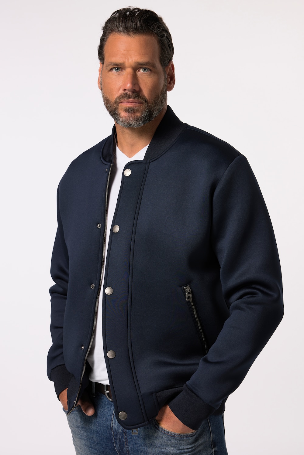 Große Größen JP1880 College-Jacke, Herren, blau, Größe: 6XL, Polyester, JP1880 von JP1880