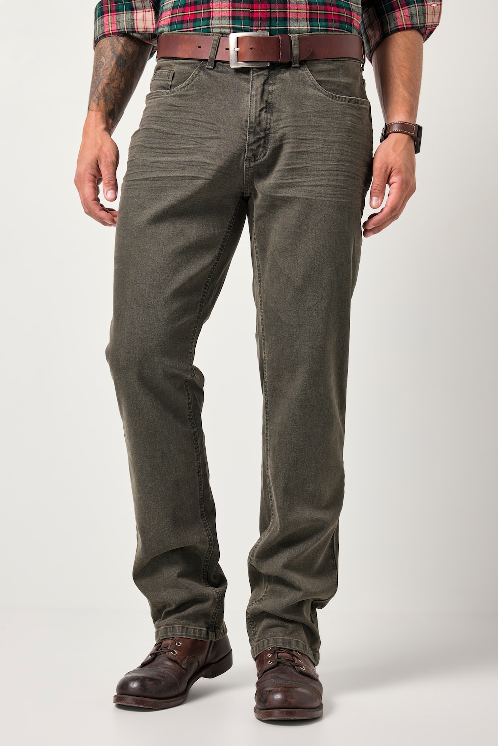 Große Größen JP1880 Color Jeans FLEXNAMIC®, Herren, grün, Größe: 64, Baumwolle, JP1880 von JP1880